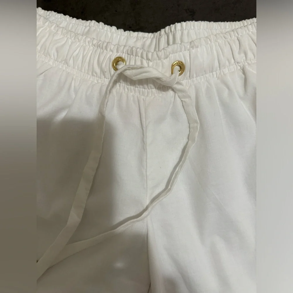 LILLY PULITZER Katia Embroidered Draw String Shorts XXS White & Pink. C4